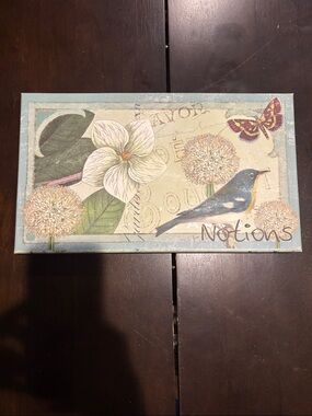 Notions Botanique Blue Parisian Bird Glass Tray by Sue Schlabach